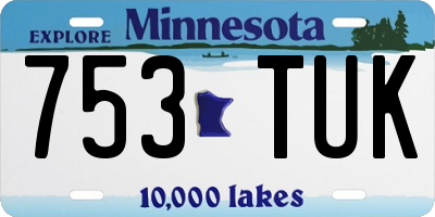 MN license plate 753TUK