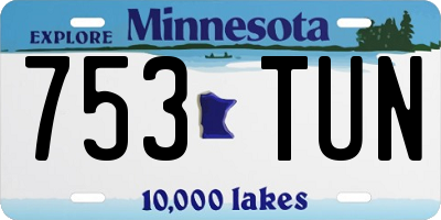 MN license plate 753TUN