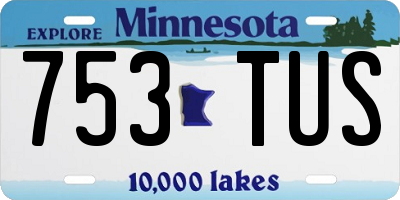MN license plate 753TUS