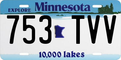 MN license plate 753TVV