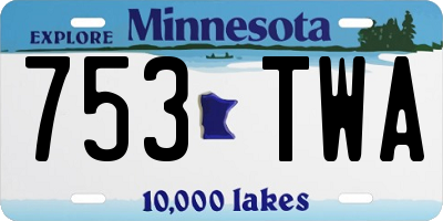 MN license plate 753TWA