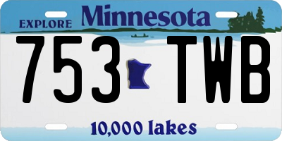 MN license plate 753TWB