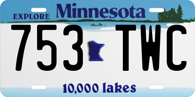 MN license plate 753TWC