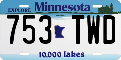 MN license plate 753TWD