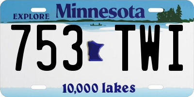 MN license plate 753TWI