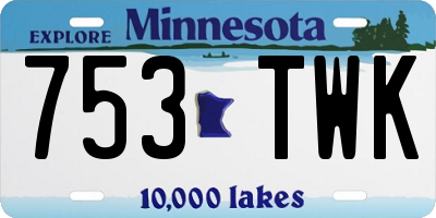 MN license plate 753TWK