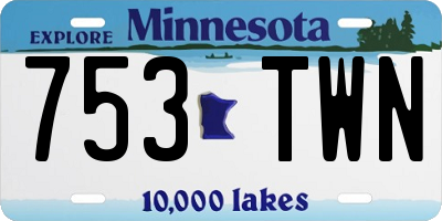 MN license plate 753TWN