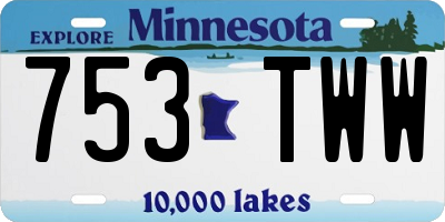 MN license plate 753TWW