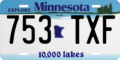 MN license plate 753TXF