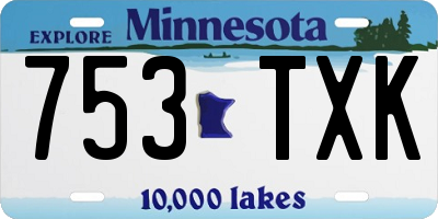 MN license plate 753TXK