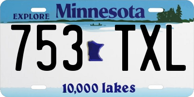 MN license plate 753TXL