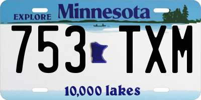 MN license plate 753TXM