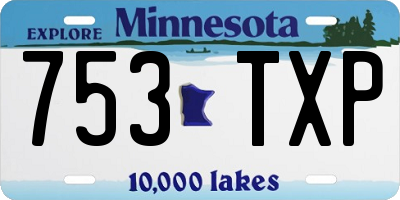 MN license plate 753TXP