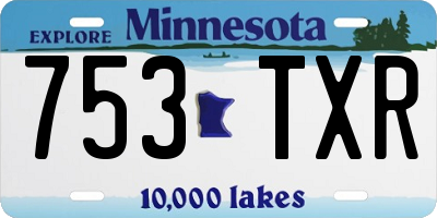 MN license plate 753TXR