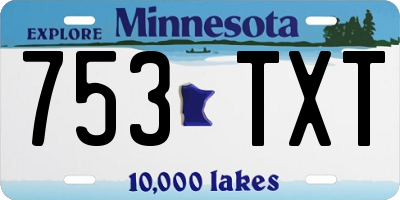 MN license plate 753TXT