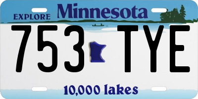 MN license plate 753TYE