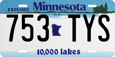 MN license plate 753TYS