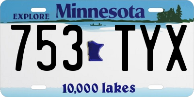MN license plate 753TYX