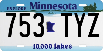 MN license plate 753TYZ