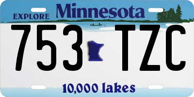 MN license plate 753TZC