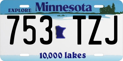 MN license plate 753TZJ