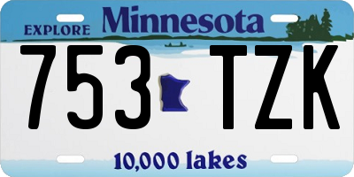MN license plate 753TZK
