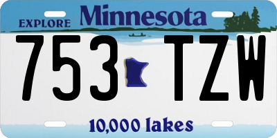 MN license plate 753TZW