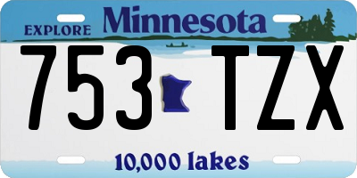 MN license plate 753TZX