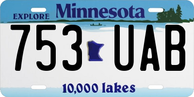 MN license plate 753UAB