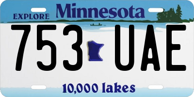 MN license plate 753UAE