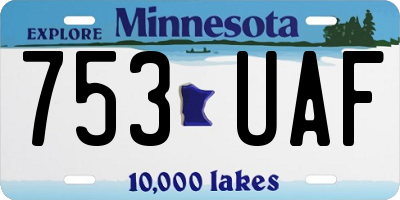 MN license plate 753UAF