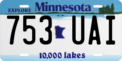 MN license plate 753UAI