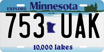 MN license plate 753UAK
