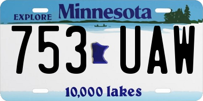 MN license plate 753UAW