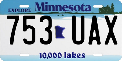 MN license plate 753UAX