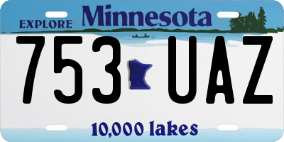 MN license plate 753UAZ