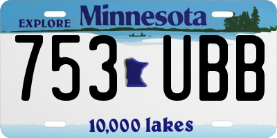 MN license plate 753UBB