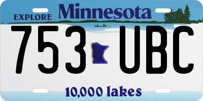 MN license plate 753UBC