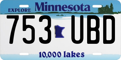 MN license plate 753UBD