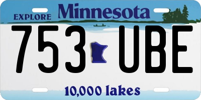 MN license plate 753UBE