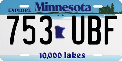 MN license plate 753UBF