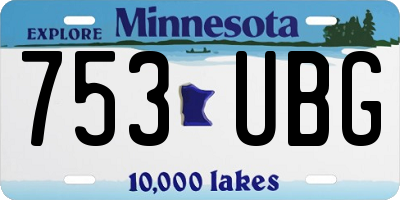 MN license plate 753UBG