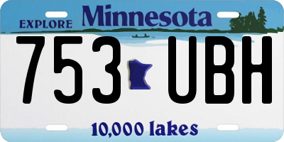 MN license plate 753UBH