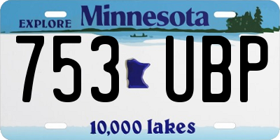 MN license plate 753UBP