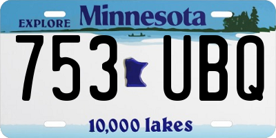 MN license plate 753UBQ