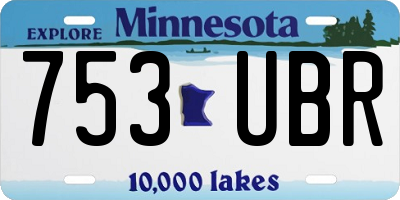 MN license plate 753UBR