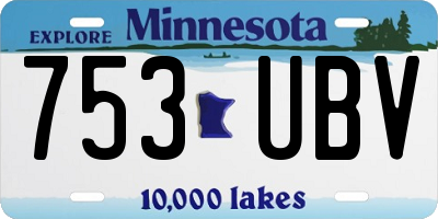 MN license plate 753UBV
