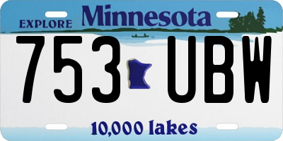 MN license plate 753UBW