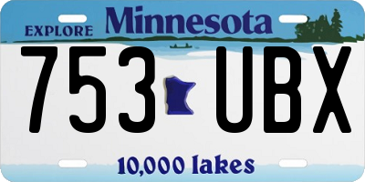 MN license plate 753UBX
