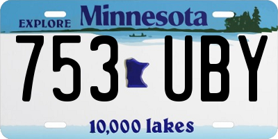 MN license plate 753UBY